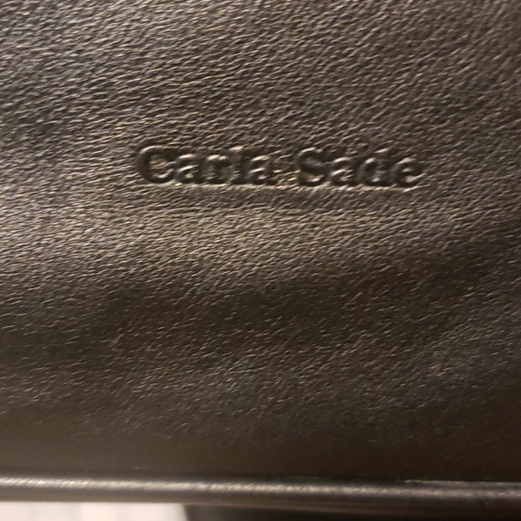 Carla Sade Leather Shoulder Bag with Green Suede - Picture 3 of 9